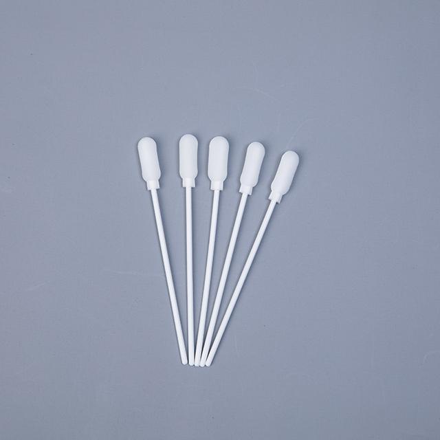 White Sterile Cotton Swabs Plastic Sticks Sponge Tip 18.5 Mm Head Length