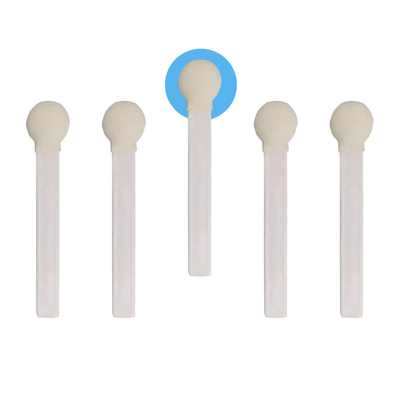 White PP Stick Round Head Foam Swabs 30mm Diameter