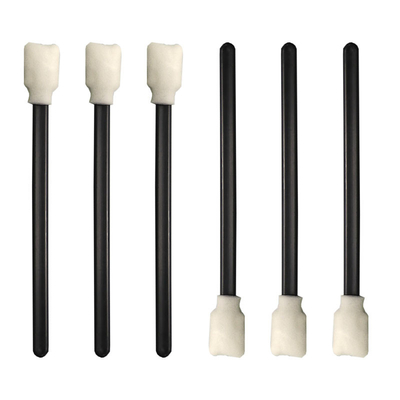 Flat Square Sponge Head Format Printer Cleaning Foam Swabs With Black Handle