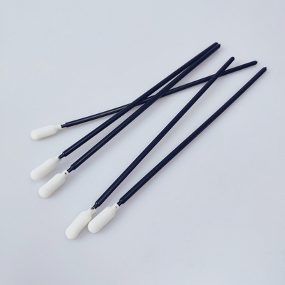 Lint Free Cleanroom Open Cell Sponge Q Tips Long Black Handle 6.5"