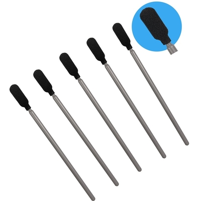 Rigid PP Cleanroom Lint Free Sponge Cleaning Stick Black 3.6"