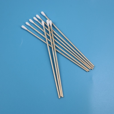 6" Eco Friendly Long Wooden Stick Cotton Bud Swab For Daily Use