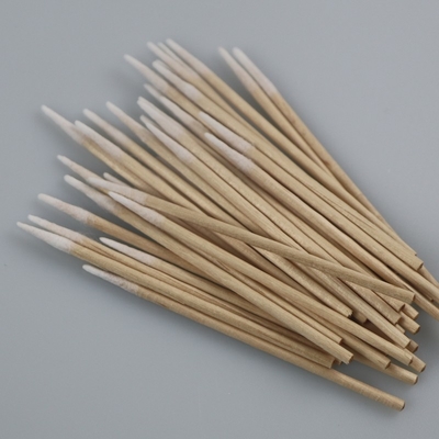 Wooden Stick Pointed Cotton Swab Biodegradable Cleanroom Cotton Buds For Industrial