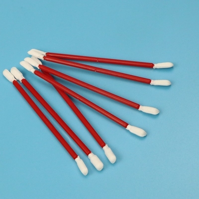 Lint Free Double Ended Non-Reusable Cleanroom Dacron Polyester Swab With Red PP Stick