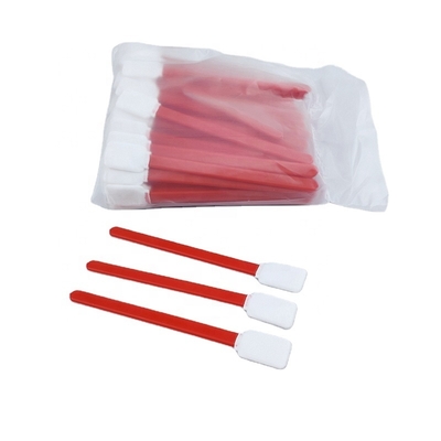 Lint Free Double Ended Non-Reusable Cleanroom Dacron Polyester Swab With Red PP Stick