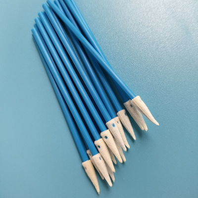 Lint Free Pointed Foam Swab With Green / Red Handle For Electronics Cleaning Qtips