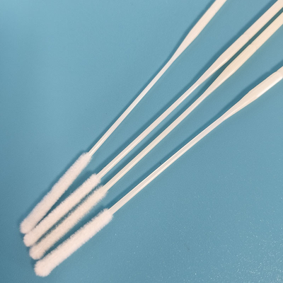 ABS Stick Flocked Nylon Nasal Swab Specimen Collection Swab With Breaking Point Individually Wrapped
