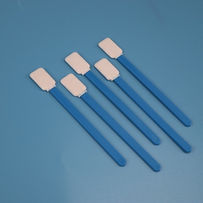 714 Lint Free Green Handle Flat Rectangle Microfiber Swab Supplier For Lens Cleaning