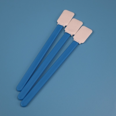 714 Lint Free Green Handle Flat Rectangle Microfiber Swab Supplier For Lens Cleaning