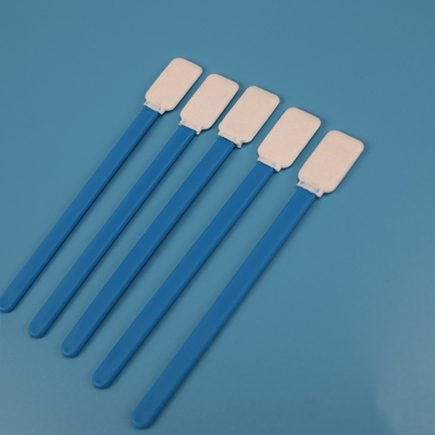 714 Lint Free Green Handle Flat Rectangle Microfiber Swab Supplier For Lens Cleaning