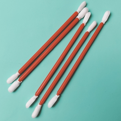Dust Free Red PP Stick Double Ended Microfiber Cleanroom Swab For Factory Cleaning