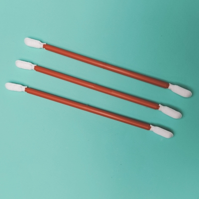 Dust Free Red PP Stick Double Ended Microfiber Cleanroom Swab For Factory Cleaning