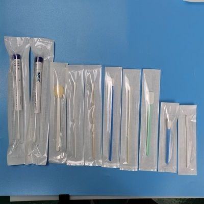 Disposable Sterile Swab EO Disinfecting White Color Customizable Sampling Swab