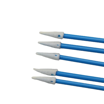 Pointy Sharp Sponge Head 76mm Foam Swabs Blue Handle For Precision Cleaning