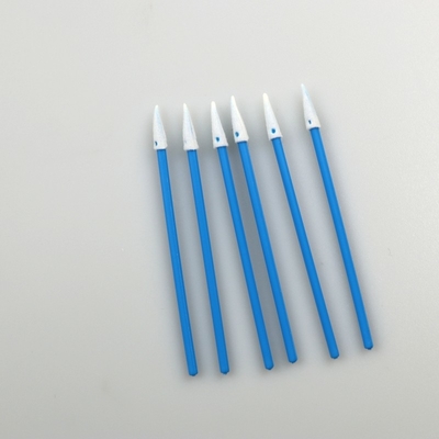 Pointy Sharp Sponge Head 76mm Foam Swabs Blue Handle For Precision Cleaning