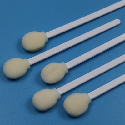 Disposable White PP Stick Round Sponge Stick Medical Lollipop Foam Swab Applicator
