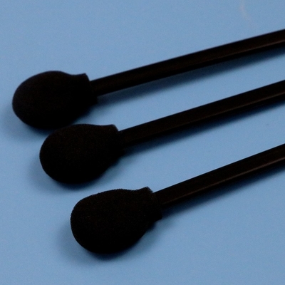 708 Lint Free Round Sponge Stick Black Cleanroom Foam Swab For Car Cleaning