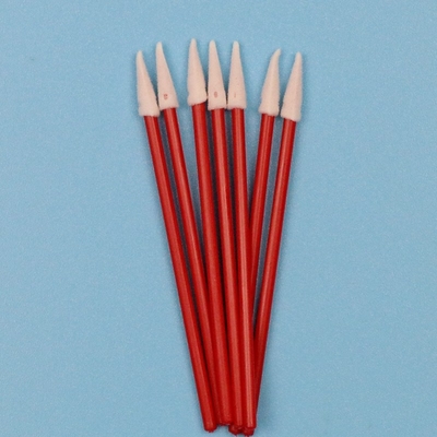 TX750 Lint Free Mini Pointed Sponge Stick Small Car Cleaning Compressed Cleanroom Foam Swab with Red Handle