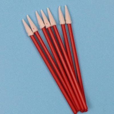 TX750 Lint Free Mini Pointed Sponge Stick Small Car Cleaning Compressed Cleanroom Foam Swab with Red Handle