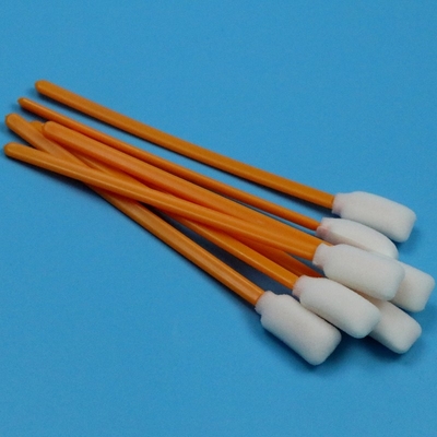 5&quot; Lint Free Rectangular Foam Swab Orange Stick Inkjet Printer Cleaning Foam Swab For Cleanroom