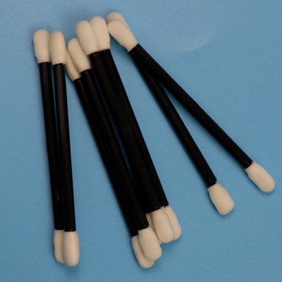 Lint Free Double Ended Compressed Small Cleanroom Swab Car Cleaning Foam Swab With Black Handle