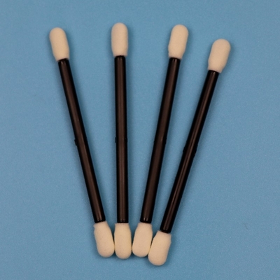 Lint Free Double Ended Compressed Small Cleanroom Swab Car Cleaning Foam Swab With Black Handle