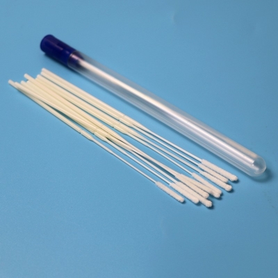 Individual Wrapped Flocked Nylon Nasal Swab Sterile Specimen Collection Swab With Tube