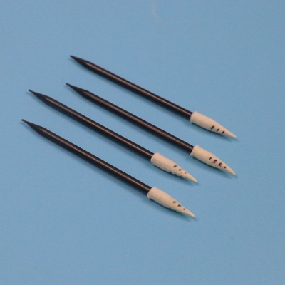 751 Lint Free Spiral Pointed Small Cleanroom Swab Car Cleaning Foam Swab with Black Handle