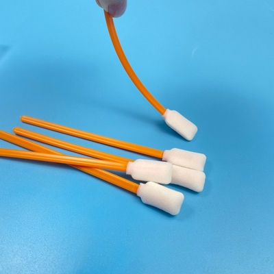 Multi Purpose 5 Inch Cleaning Swabs Orange Rectangular Foam Tips Durable PP Handles Non Shedding Design