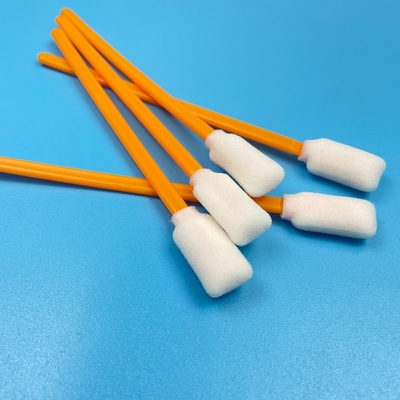 Multi Purpose 5 Inch Cleaning Swabs Orange Rectangular Foam Tips Durable PP Handles Non Shedding Design