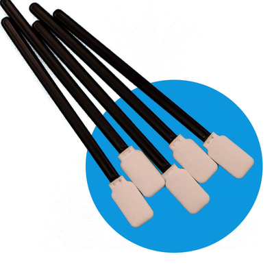 Lint Free Black Handle Flat Square Cleanroom Swab Car Cleaning Polyester Swab For Printer Maintenance