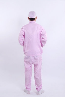Anti-Static Notched Collar Separates Top Pants Cleanroom Approved For Controlled Environments In White / Blue / Pink / Black