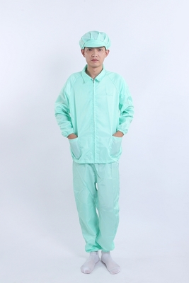 Anti-Static Notched Collar Separates Top Pants Cleanroom Approved For Controlled Environments In White / Blue / Pink / Black