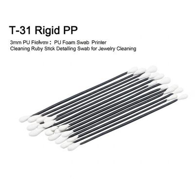 T-31 Rigid PP Stick 3mm PU Foam Swab Printer Cleaning Ruby Stick Detailing Swab for Jewelry Cleaning