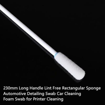 230mm Long Handle Lint Free Rectangular Sponge Automotive Detailing Swab Car Cleaning Foam Swab for Printer Cleaning