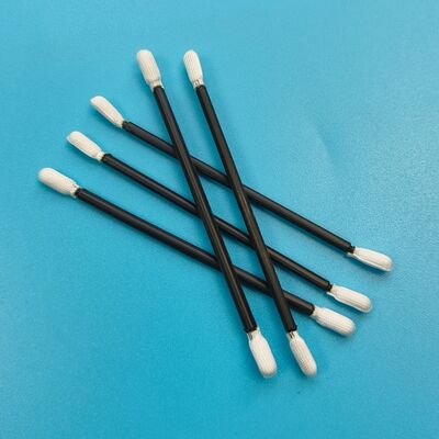 768 Lint Free Double Ended Twisted Head Polyester Swab Black Handle Cleanroom Detailing Swab for Precision Cleaning