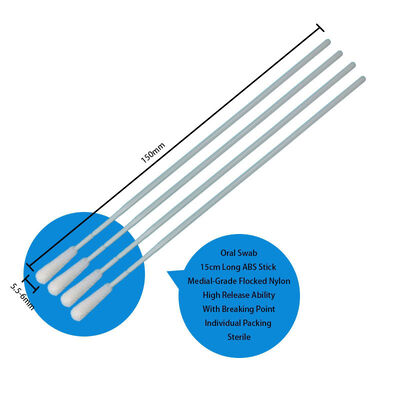 Disposable ABS Stick Flocked Nylon Sampling Swab Oral Swab Sterile Specimen Collection Swab  with Individual Packing