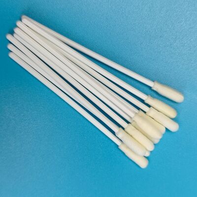 8cm Disposable White PP Stick Sterile Foam Tip Swab Surface Sampling Swab Oral Swab Specimen Collection Swab with Individual Packing