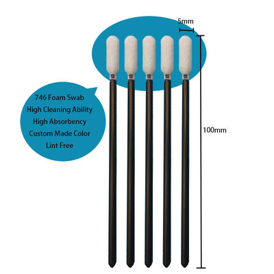 TX746 Lint Free Black Handle Automotive Cleaning Swab Sponge Detailing Swab Precision Foam Swab for Car Cleaning