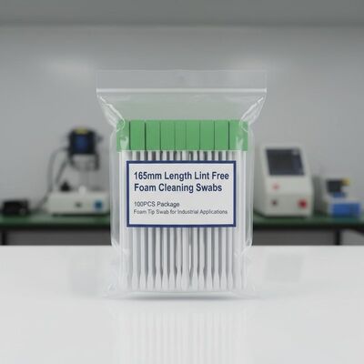 165mm Length Lint Free Foam Cleaning Swabs 100PCS Package Foam Tip Swab for Industrial Applications