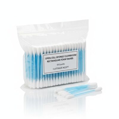 Open Cell Sponge Cleanroom Rectangular Foam Swabs 50 Counts Customize Accept