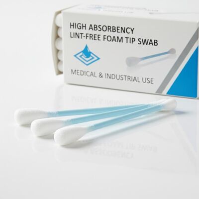 High Absorbency Lint-Free Foam Tip Swab with Polypropylene Handle for Medical and Industrial Use