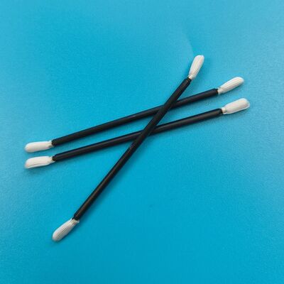 768 Lint Free Black Handle Twisted Head Polyester Swab Precision Cleaning Detailing Swab for Cleanroom