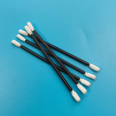 768 Lint Free Black Handle Twisted Head Polyester Swab Precision Cleaning Detailing Swab for Cleanroom