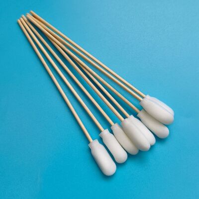 720 Biodegradable Wooden Stick Foam Cover Cotton Cleanroom Swab Foam Swab Applicator with Wooden Stick 