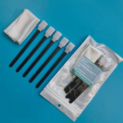 Lint Free Black Handle Rectangular Sponge Detailing Swab Foam Tip Swab Printer Cleaning Kit with Polyester Wipes