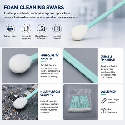 High Absorbency Foam Swab TX708 Compatible for Printer Head Camera Electronics Precision Cleaning 128mm