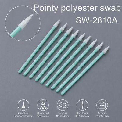 Sharp Point Polyester Swab for Electronics Optical Lens PCB Keyboard Gap Cleaning High Absorbency 75mm