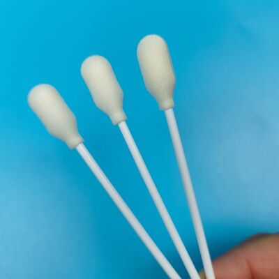 Disposable White PP Stick Foam Cover Cotton Sponge Stick Foam Tip Swab for Medical Testing
