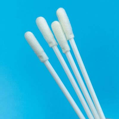 8cm Disposable White PP Stick Sterile Foam Tip Swab VTM Kit Flu Test Oral Swab Environmental Testing Swab Surface Sampling Swab